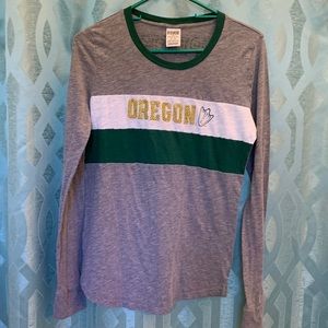 Oregon ducks, pink Victoria’s Secret long sleeve, Oregon bling size medium top